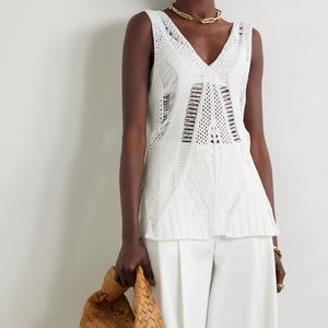 HELMUT LANG // open knit fractured lace weave tank